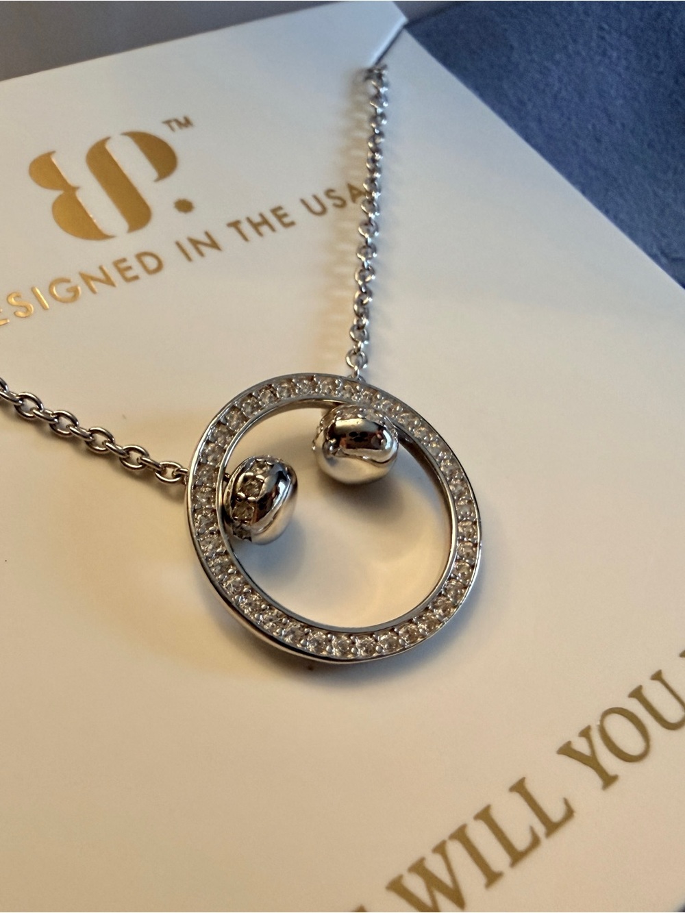 Bomb Party Silver Sterling Club Circle Pendant “She's Top Tier" Necklace